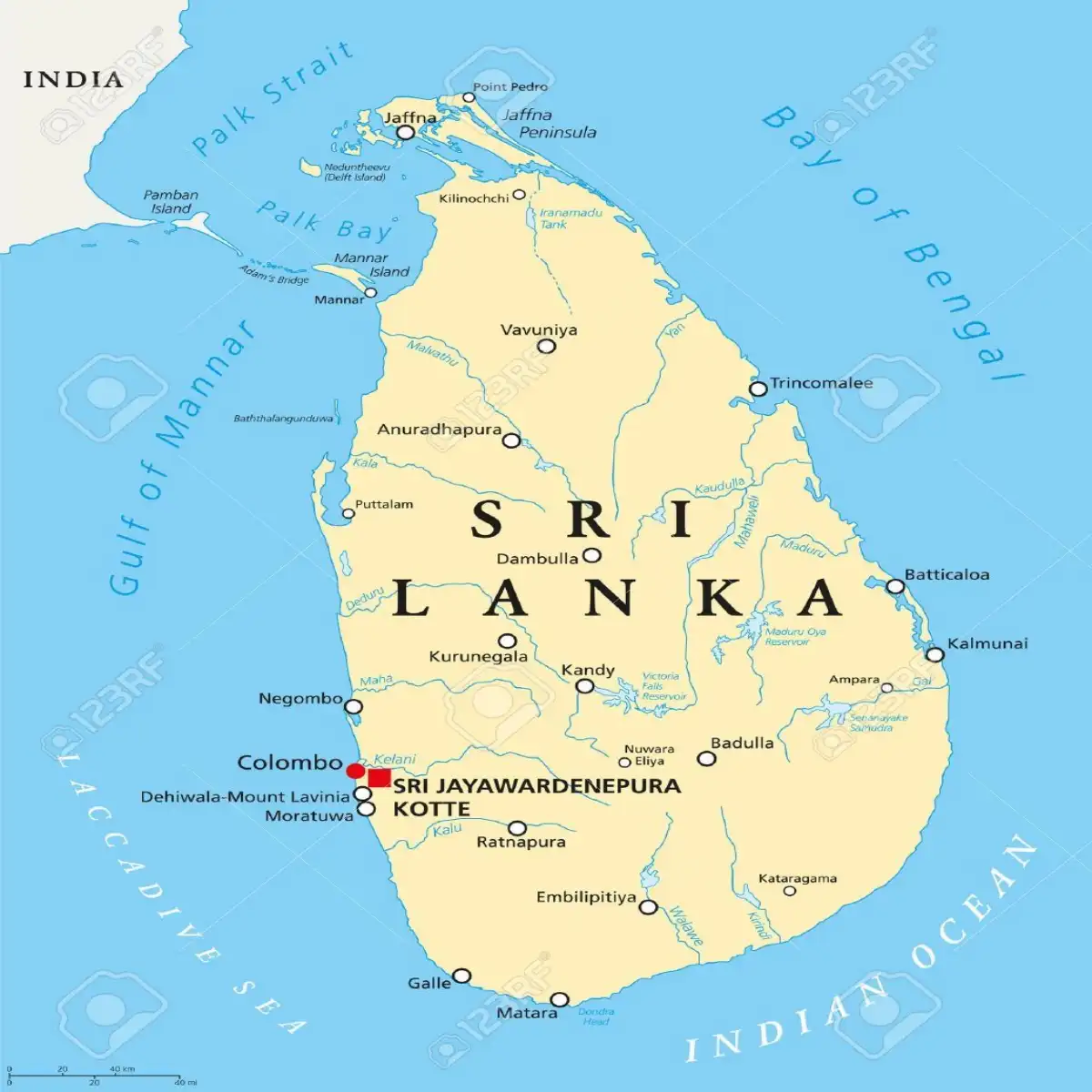 Sri Lanka map Different Parts of Sri Lanka